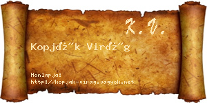 Kopják Virág névjegykártya