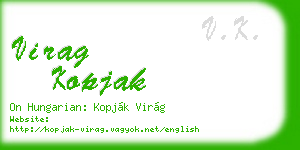 virag kopjak business card