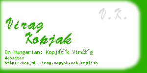 virag kopjak business card